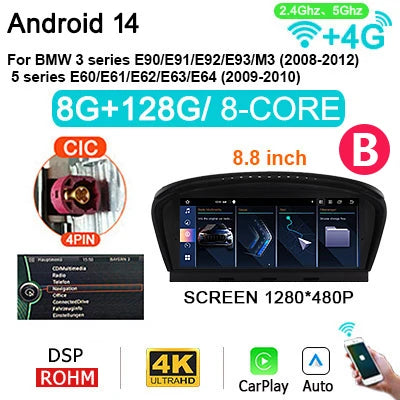 Autonavigatie – Autoradio – Multimediaspeler – Navigatiesysteem – Carplay – Android 14 Besturingssysteem – 8,8 Inch Touchscreen - QUORE