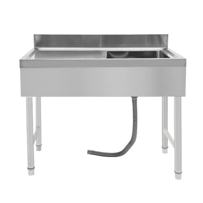 Verstelbare Spoelbak Keuken – Vrijstaande Spoelbak – RVS Spoelbak – Enkele Kom Spoelbak – Keukenzwem – Roestvrij Staal – Verstelbare Poten – Antislipvoetjes – 100x50x80 cm