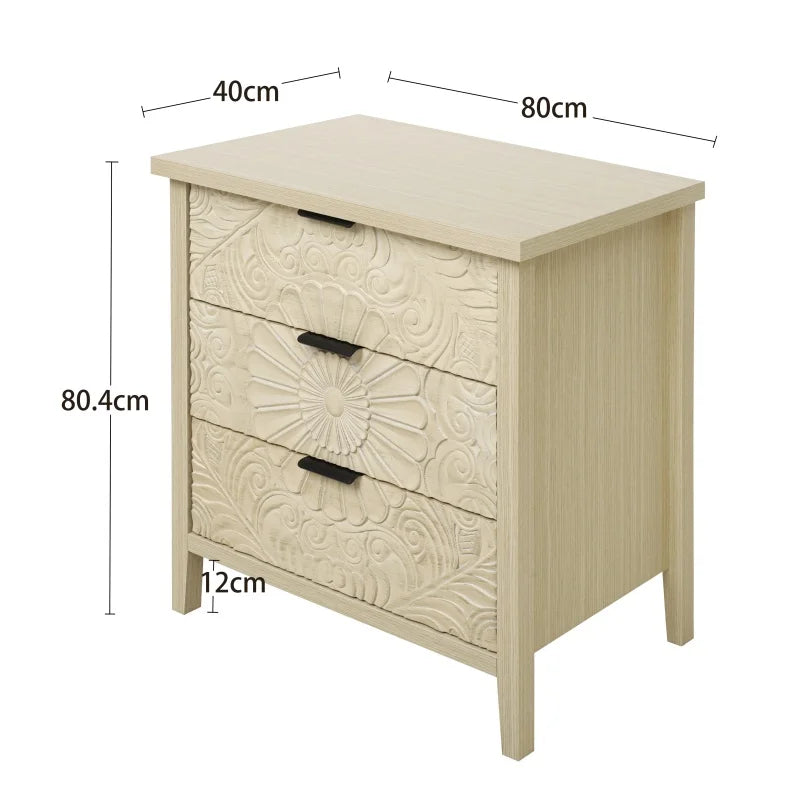 Ladeblok – Ladenkast – Archiefkast – Rolcontainer – Opbergkast – MDF Met Melamine Afwerking – 80x40x80 cm – Mobiel Op Wieltjes – 3 Lades