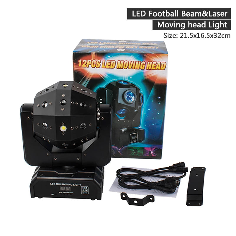 Beam LED Moving Head Licht – Stage Light – DJ Licht – Party Lamp – Disco Verlichting – 18x12W RGBW – Stepless Rotatie & Instelbare Hoek