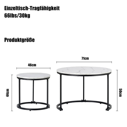 Koffietafel - Table - Coffe table - Living Room Table - Moderne minimalistische stijl - Combinatie salontafelset - Home Leisure Table - Eenvoudige hoge salontafel - Wit
