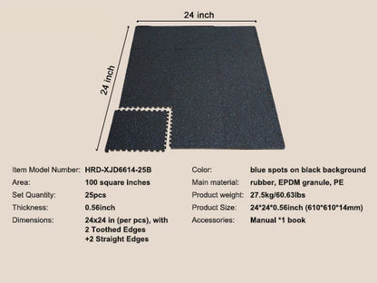 Rubber Tiles - Puzzle Mat - Play Mat - EVA Foam Play Mat - 0.56 Inch - With EVA Foam Thick Floor Mats - Interlocking Puzzle for Home Gym - Blue 100m²