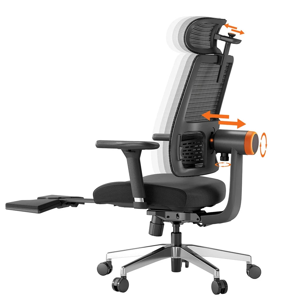 Ergonomische Bureaustoel – Bureaustoel Met Rugondersteuning – Thuiswerkstoel – Kantoorstoel – In Hoogte Verstelbare Hoofdsteun – 4D Armleuningen