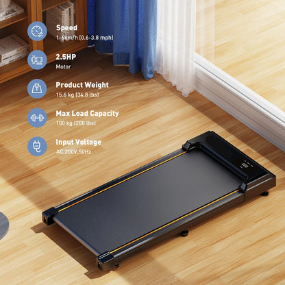 Loopband - Walking pad - Loopbanden - Treadmill - 2.5HP Motor – 1-6km/h Snelheid – 90x38cm Loopoppervlak - Opvouwbare - Compact & Stil