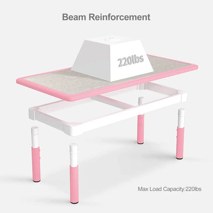 Speeltafel - Activiteiten Tafel -  Stoelen - Tafel - Kinder Speeltafel en Stoelenset - Verstelbare - met 4 Stoelen – Lichtgroen – Voor Peuters en Kleuters