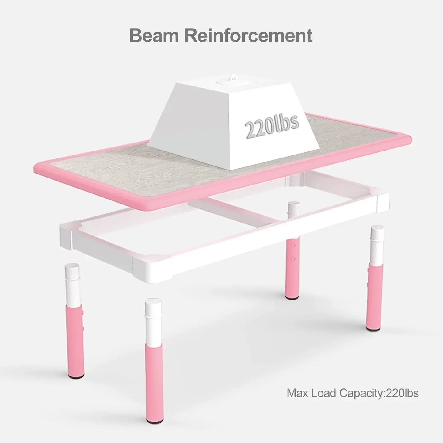 Speeltafel - Activiteiten Tafel -  Stoelen - Tafel - Kinder Speeltafel en Stoelenset - Verstelbare - met 4 Stoelen – Grijs – Voor Peuters en Kleuters