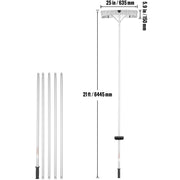 Snow Roof Rake – Adjustable Handle (1.5-6 m) – Aluminum Snow Thrower with Protective Wheels - 64 cm Wide Blade – Silver