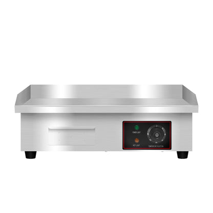 Elektrische Grillplaat - Grillplaat - Teppanyaki Grill - voor Horeca - Thuisgebruik - Ruim Bakoppervlak - 3000W - 220-240 V / 50 Hz - 30-300°C - RVS - 55 x 43 x 15 cm - Zilver