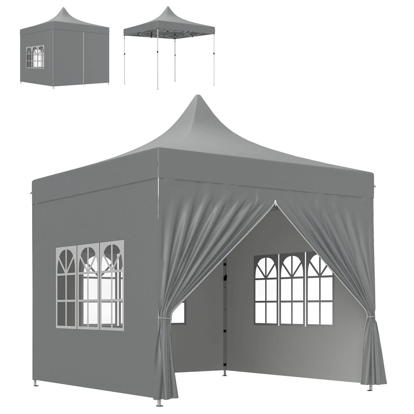 Pop-Up Tent – Inklapbare Tent – Schaduw Tent – Buiten Tent – 3x3 Meter – UV-Bescherming – Oxford Materiaal - QUORE