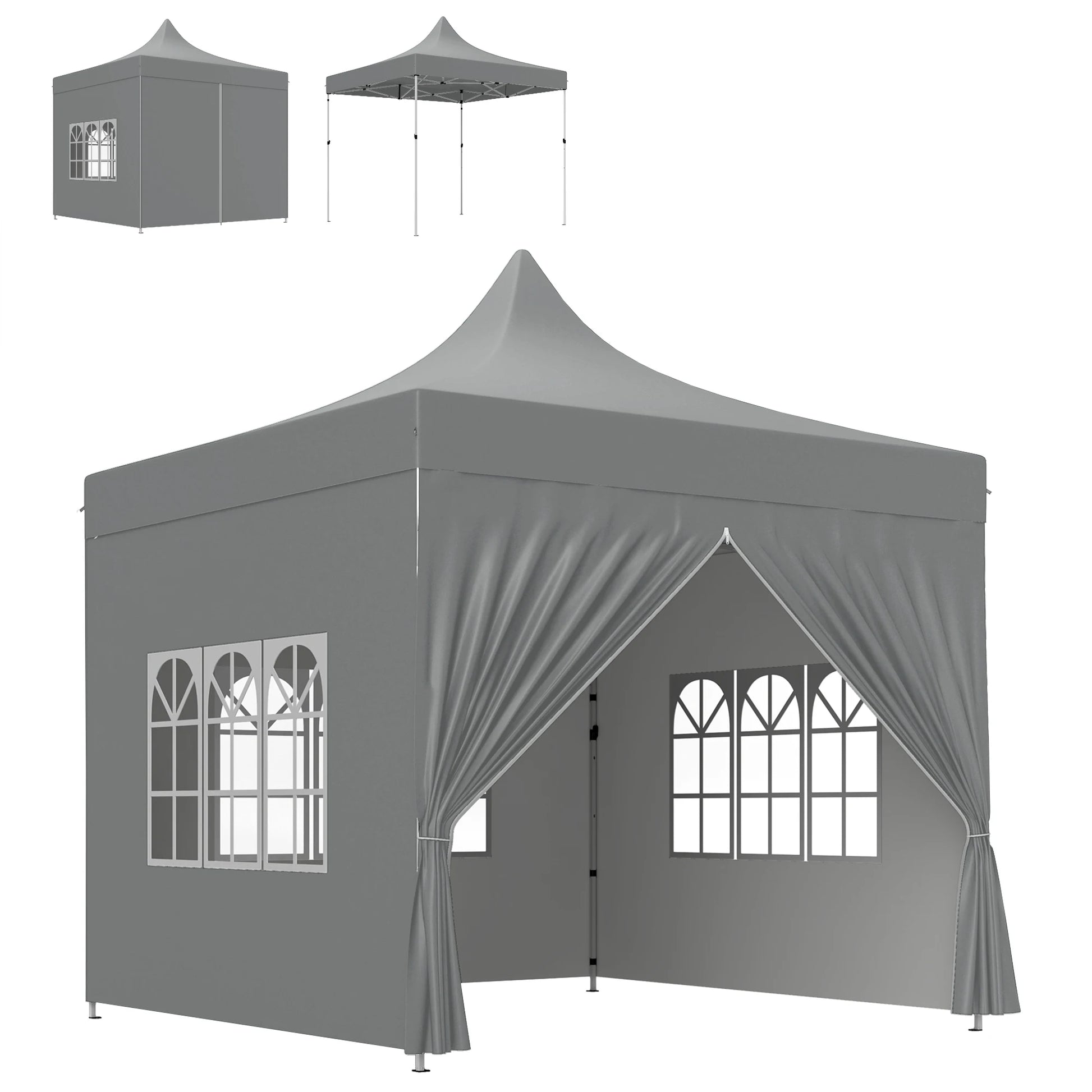 Pop-Up Tent – Inklapbare Tent – Schaduw Tent – Buiten Tent – 3x3 Meter – UV-Bescherming – Oxford Materiaal - QUORE