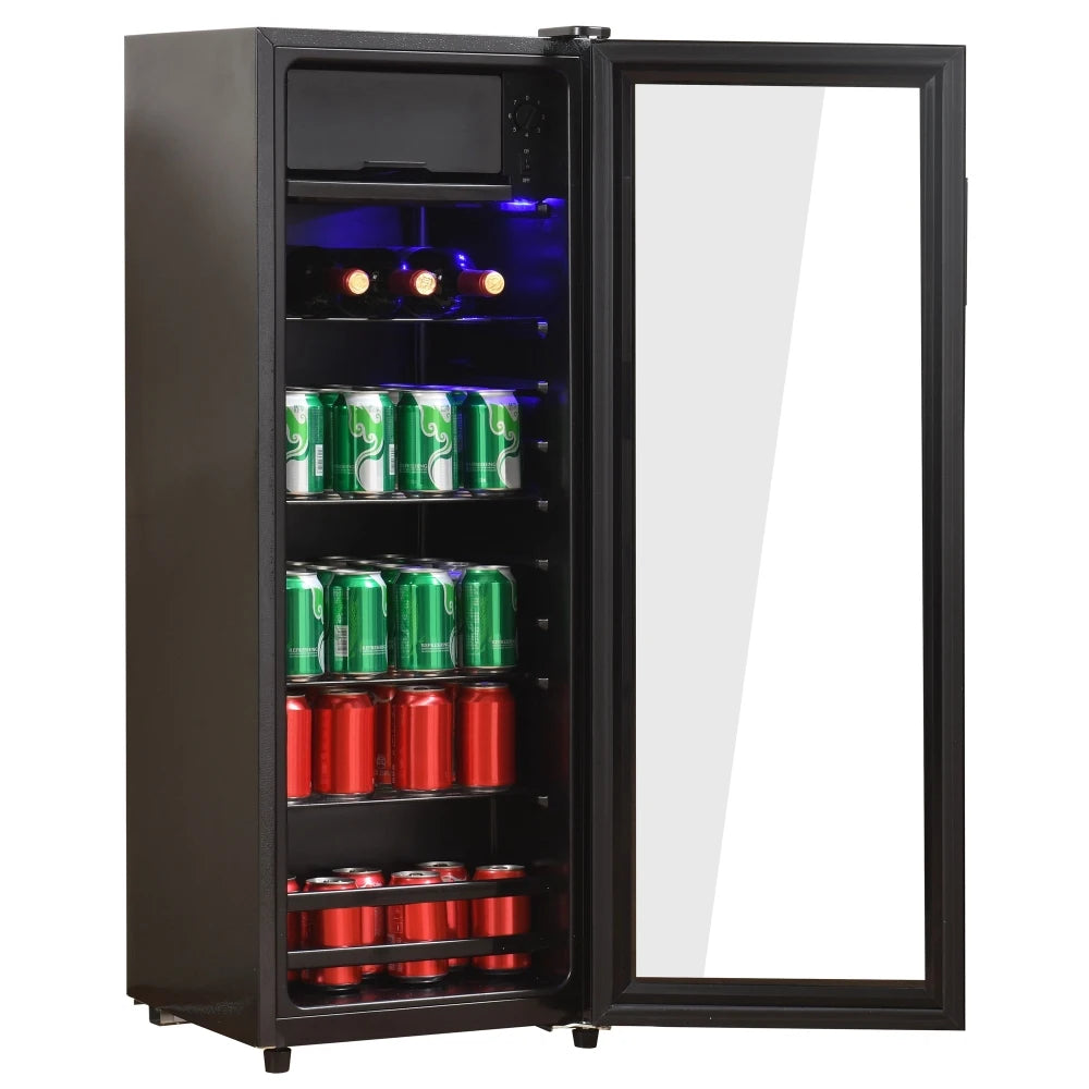 Mini Koelkast – Minibar – Kleine Koeler – Compacte Koelkast – Vrijstaande Koelkast – 128 Liter Inhoud – Stil & Energiezuinig