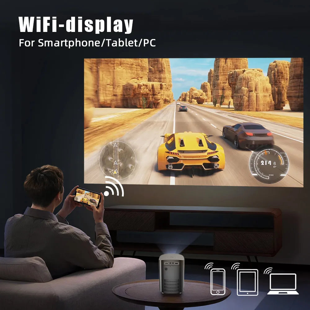 Mini beamer - Projector - Smartphone - Bluetooth - Sets - Beamers - Projectieschermen - Beamerscherm - QUORE