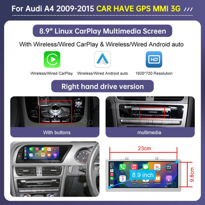 Multimedia Touchscreen – Carplay Scherm – Android Auto Display – Touchscreen Radio – Autonavigatie Scherm – 10,25 Inch Full HD – Draadloze Connectiviteit