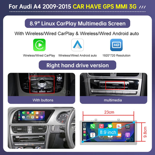 Multimedia Touchscreen – Carplay Scherm – Android Auto Display – Touchscreen Radio – Autonavigatie Scherm – 10,25 Inch Full HD – Draadloze Connectiviteit
