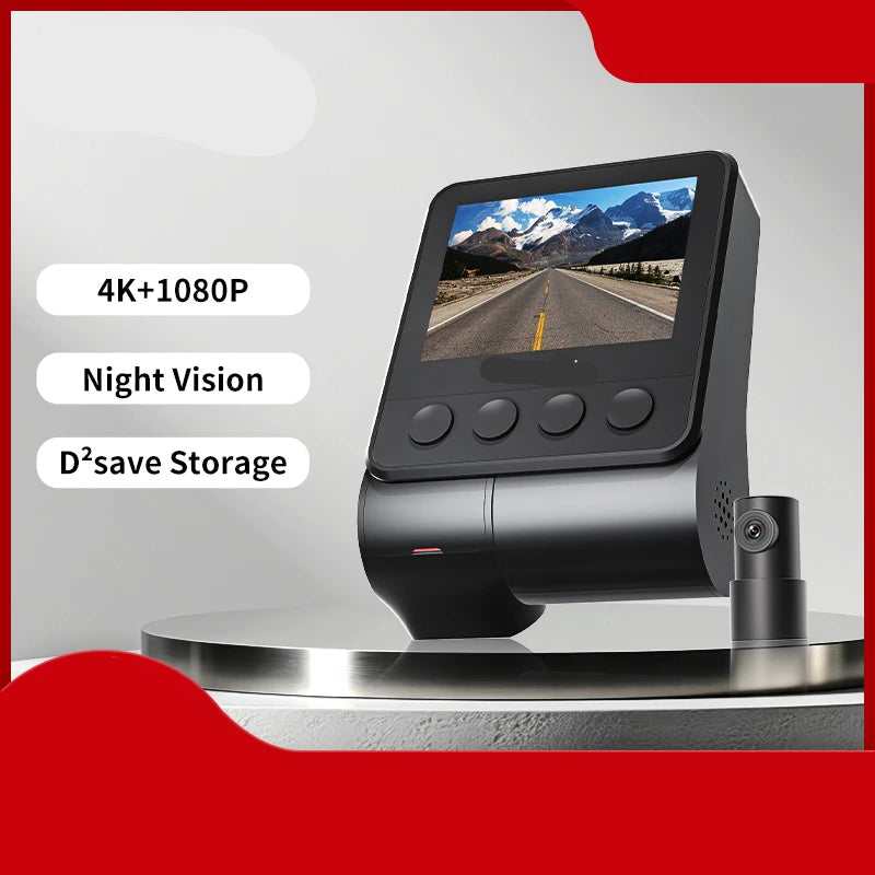 Dashcam voor Auto - Navigatiesysteem Auto - Voor & Achter Camera – 2160P + 1080P – 4K - GPS - WiFi - Nachtzicht - G-sensor - ADAS - Loop Recording