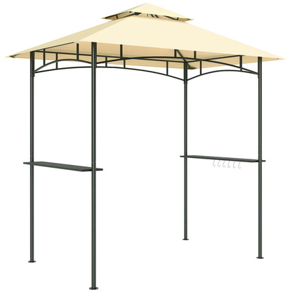 Barbecuepaviljoen – Grillpaviljoen – Buitenkeuken Overkapping – Barbecue Overkapping – Dubbele Daklaag – Weerbestendig Staal - Beige