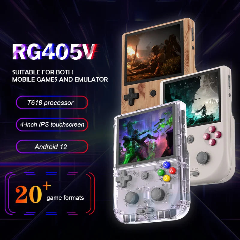 Handheld Game Console RG405V 4 inch IPS Touch Screen T618 Android 12 Retro Video Game Player Support OTA Update Gift - QUORE