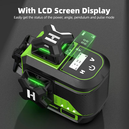 Huepar Z03CG 12 Lines Laser Level Green Cross Line Self-leveling 2pcs Li-ion Batteries With Bluetooth&Remote Control Laser Tools - QUORE