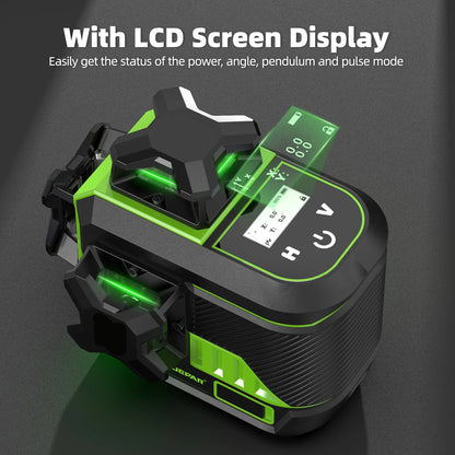 3D Kruislijnlaser – Laserwaterpas – Bouwlaser – Zelfnivellerend – Groene Laser – 3x360° Lijnen – Bluetooth Afstandsbediening - met Statief
