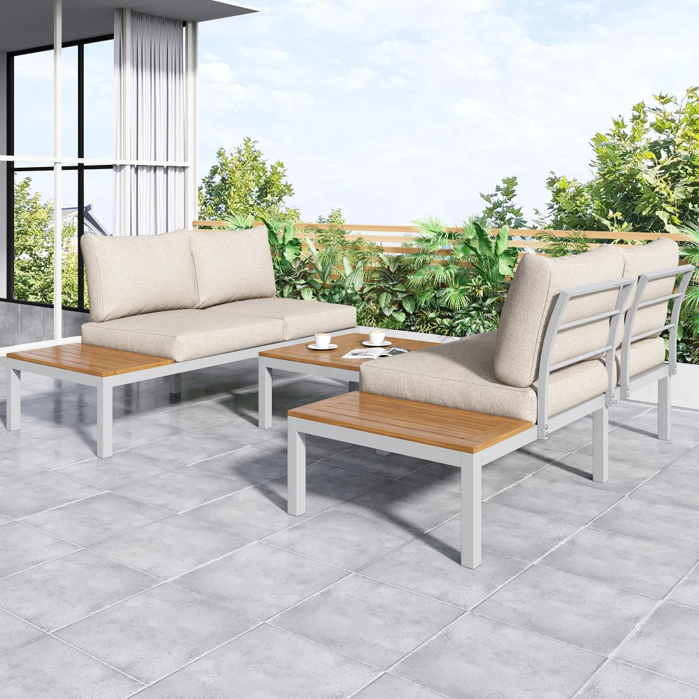 Loungestoel – Tuinstoel – Loungezetel – Fauteuil – Relaxstoel – Verzinkt Metalen Frame – Weerbestendige Kunststofhout Afwerking