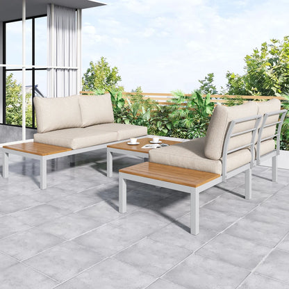 Loungestoel – Tuinstoel – Loungezetel – Fauteuil – Relaxstoel – Verzinkt Metalen Frame – Weerbestendige Kunststofhout Afwerking