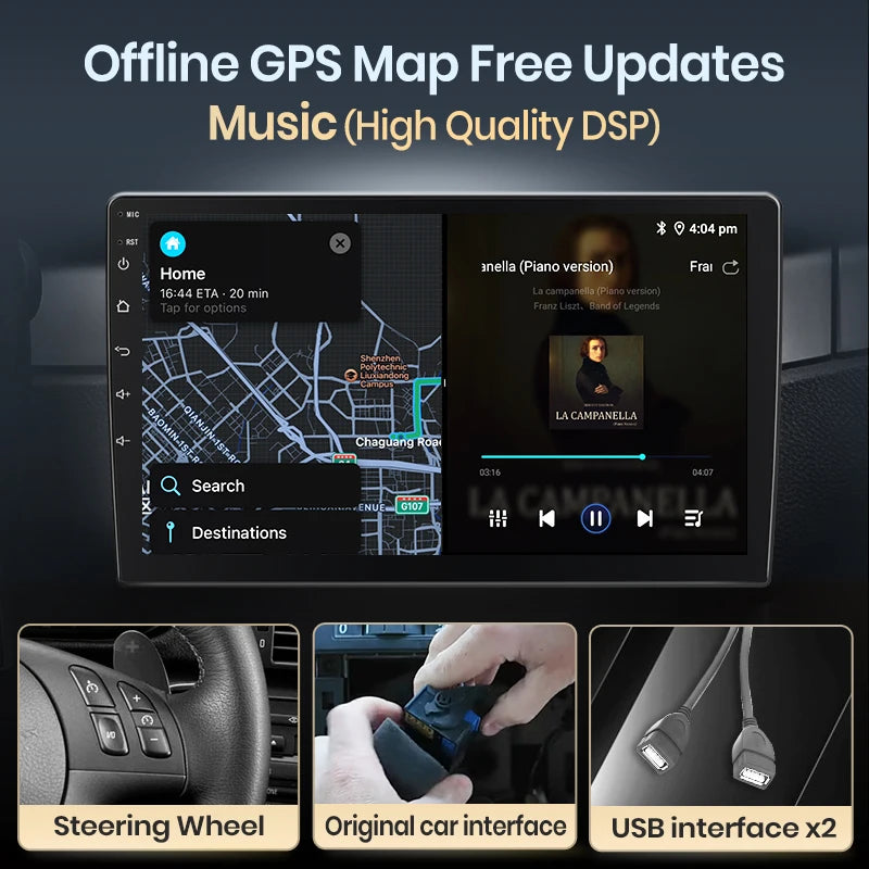 Android Auto Radio – Autoradio – Multimedia Systeem – Navigatie – Touchscreen – 9 Inch HD Scherm – Draadloze CarPlay & Android Auto