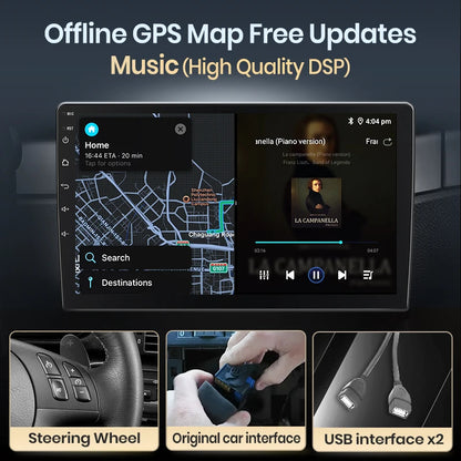 Android Multimedia Unit – Carplay Systeem – Autoradio – Navigatiesysteem – Touchscreen Radio – 9 Inch IPS HD – Draadloos CarPlay & Android Auto