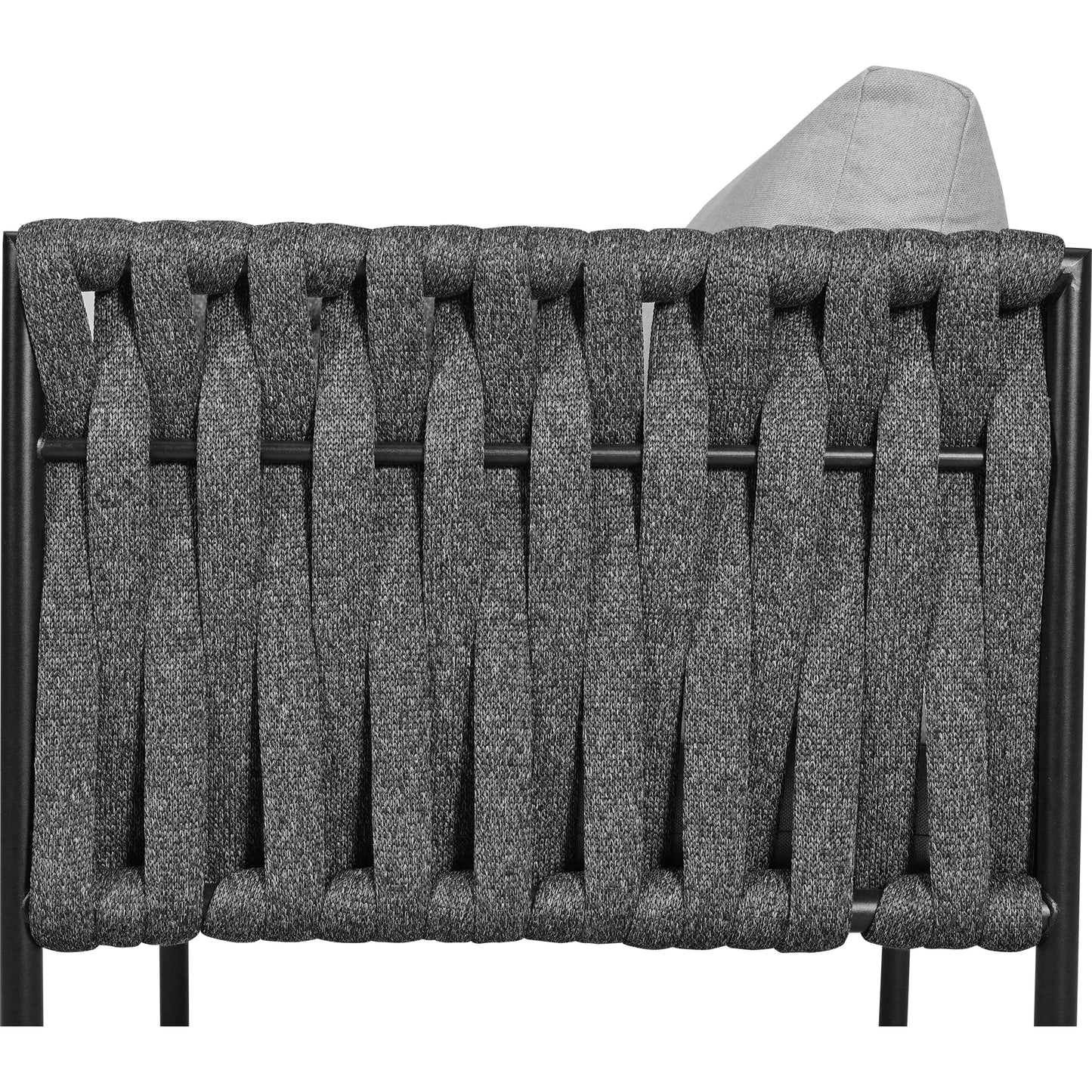 Tuinmeubelset – Buitenmeubelset – Tuinbank – Terrasmeubelen – Handgeweven Design – Weerbestendig Staal – Marmeren Glazen Tafel