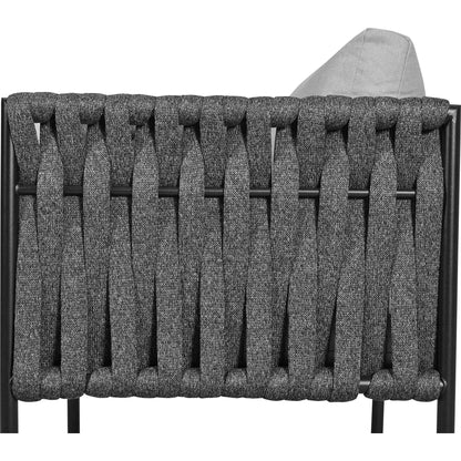 Tuinmeubelset – Buitenmeubelset – Tuinbank – Terrasmeubelen – Handgeweven Design – Weerbestendig Staal – Marmeren Glazen Tafel