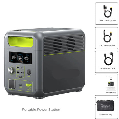 Powerstation - Stroomgenerator - Powerbank - Draagbare - LiFePO4 Back-up Energiebron - 1024Wh - 1200W - Pure Sine Wave – Camping Accu – Solar Oplaadbaar - USB & AC Uitgangen