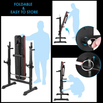 Fitnessbank – Halterbank – Trainingsbank – Krachtbank – Sportschoolbank – Verstelbare Haltersteunen – Stevig Staalframe Tot 200 kg Belastbaar