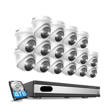Beveiligingscamera Set – CCTV Camera Systeem – Surveillance Cameras – IP Camera’s – 16-Kanaals 5MP – Slimme Personen & Voertuigdetectie – Kleur Nachtzicht Met PoE