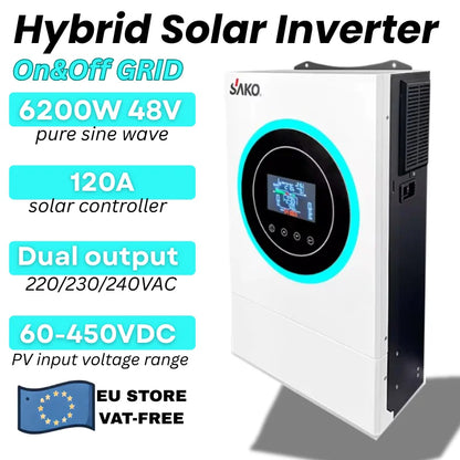 Hybride Omvormer – Zonne-energie Omvormer – Solar Inverter – MPPT Omvormer – Off-grid Omvormer – 3000W Puur Sinusgolf – 80A MPPT Zonnecontroller - QUORE