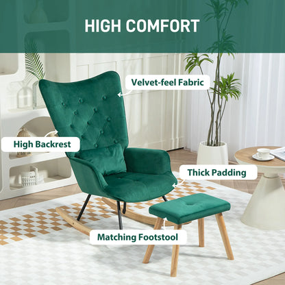 Relaxstoel – Fauteuil – Lounge Stoel – Zitstoel – Voetenbank – Verstelbare Relaxbeweging – Velvet Bekleding - QUORE