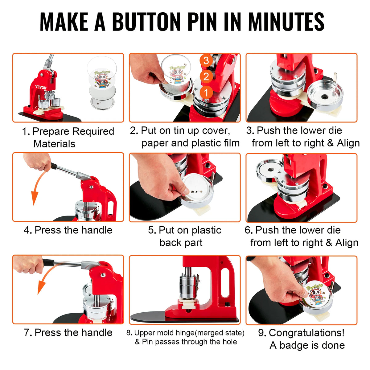 Button Maker - Button Maker Machine - Buttons - Badge Maker - Button Machine - Pin Maker - 32MM - 500pcs Button Parts