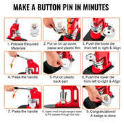 Button Maker - Button Maker Machine - Buttons - Badge Maker - Button Machine - Pin Maker - 25MM - 500pcs Button Parts