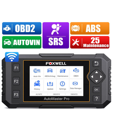OBD2-Scanner - Diagnosecomputer - Slimme Diagnosetool - Foutverwijdering - Bidirectionele ABS SRS Auto OBD2 Scanner - Diagnostische EPB BRT Reset Tool - 26+ Reset - Zwart