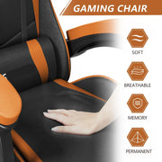 Gaming Bureaustoel - Ergonomische bureaustoel - Bureaustoelen voor Volwassenen - Chair - Gaming stoel - Zwart & Oranje