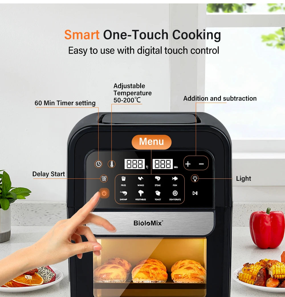 Airfryer – Air Fryer Oven – Heteluchtoven – Friteuse – Conventieoven – 7L Capaciteit – Touchscreen Presets