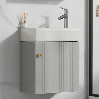 Badkamermeubelset – Badkamerkast – Wasbakmeubel – Opbergmeubel – Badmeubel Modern – Wit MDF – Keramiek Wasbak Krasbestendig