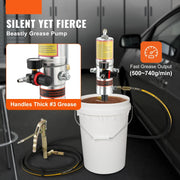 Grease Gun - Pneumatic Grease Gun - 50:1 Pressure Ratio - 360° Rotatable Grease Gun Head - Aluminium Grease Gun - Grease Gun Pistol Grease Gun Powerful - Black
