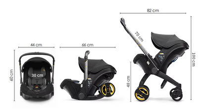Kinderwagen - 3-in-1 – Lichtgewicht - Opvouwbaar & Verstelbaar – Hoog Landschap Babywagen – Reisbuggy met Zonnescherm - Blauw
