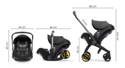 Kinderwagen - 3-in-1 – Lichtgewicht - Opvouwbaar & Verstelbaar – Hoog Landschap Babywagen – Reisbuggy met Zonnescherm - Grijs