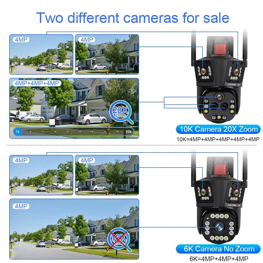 LS Vision - LS-WL342-20X - Security Camera System - 6K PTZ Camera - Outdoor - Surveillance Camera - AI Human Detection - Security Camera - Security Camera System - IP66 - 20xZoom - 1 Piece - Black