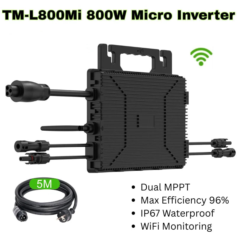 Micro-Omvormer – Zonne-Omvormer – Zonne-Converter – Solar Omvormer – 800W Vermogen – Dubbele MPPT – IP67 Waterdicht