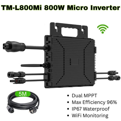 Micro-Omvormer – Zonne-Omvormer – Zonne-Converter – Solar Omvormer – 800W Vermogen – Dubbele MPPT – IP67 Waterdicht
