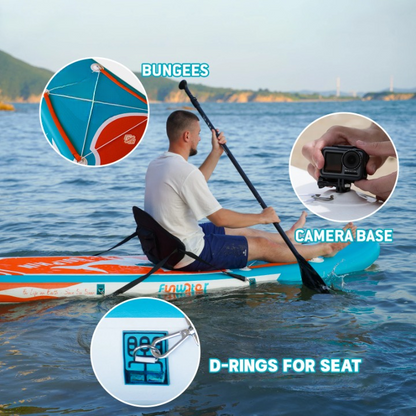 Supboard - Paddle Board - Peddelplank - Surfplank - Opblaasbaar - Inc. Rugzak - Peddel - Handpomp - Reparatieset - Leiband - Vinnen - Handleiding - Waterdichte Tas - 320 x 84 x 15 cm - Blauw