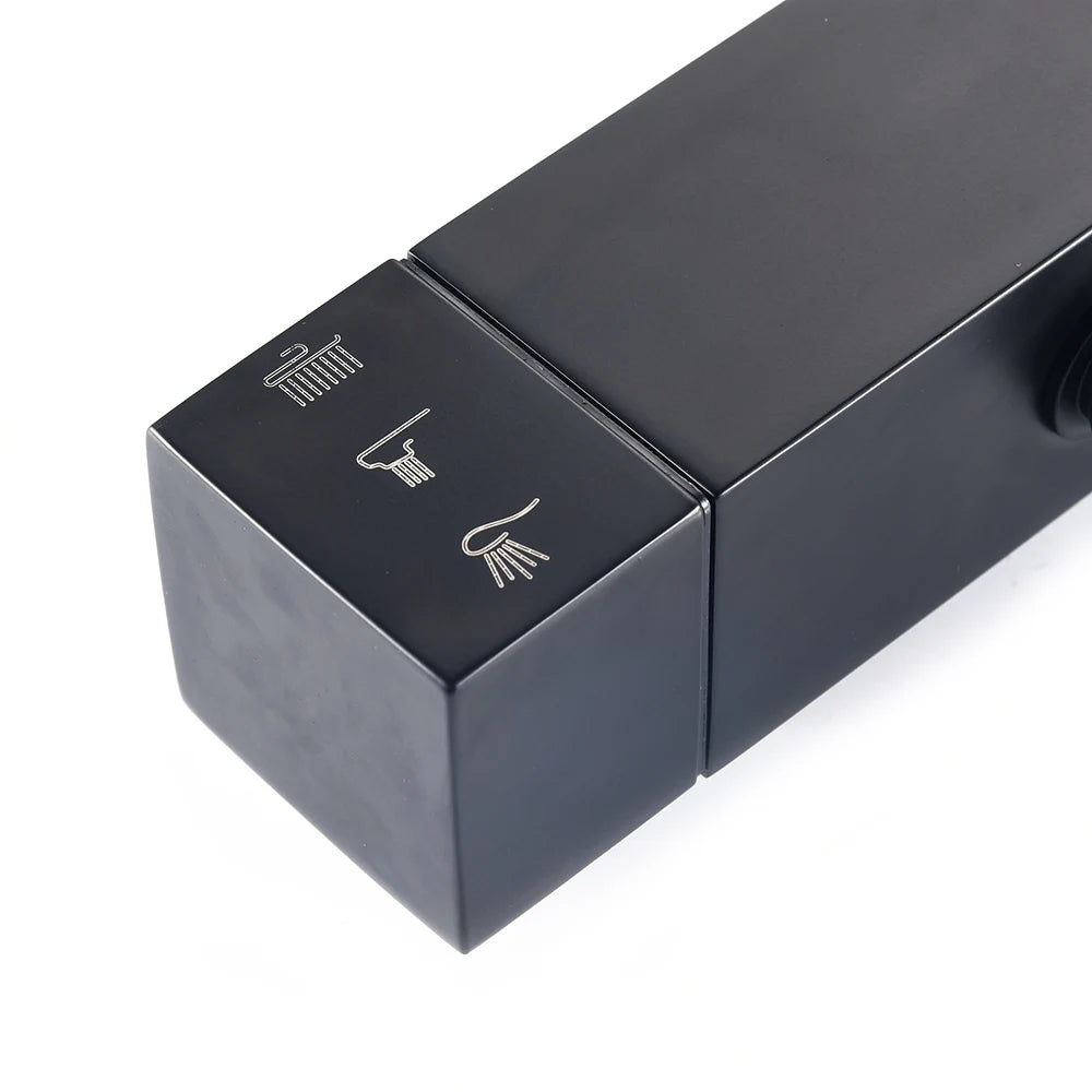 Douche - Regendouche - Douchewand - Douchekolom - Douchepanelen - Douche Systeem met Thermostatische Mengkraan – Verstelbare Douchekolom &amp; Regendouche – Modern &amp; Luxe Ontwerp - Zwart