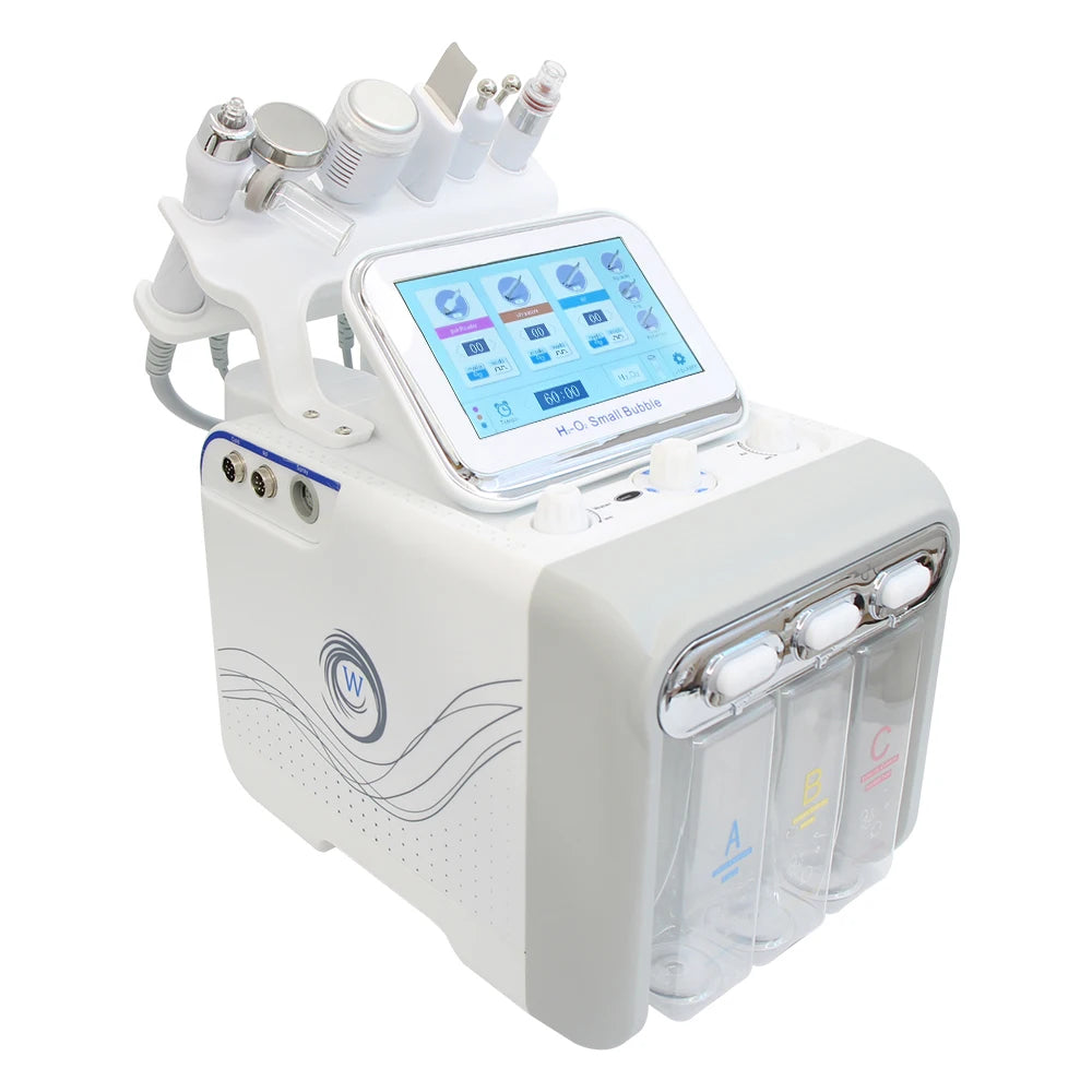 Hydro Dermabrasie Machine – Water Peeling Apparaat – Gezichtsreiniger – Huidverjonging Apparaat – Ultrasonische Gezichtsbehandeling – 6-in-1 Multifunctioneel – RF Lifting & EMS Technologie - QUORE