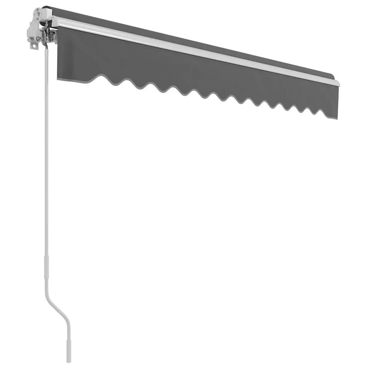 Balkonluifel - Uitschuifbaar Klemluifel - Intrekbaar Zonnescherm - Zonwering - Knikarmzonnescherm - Handzwengel - Aluminum Frame - Polyester - 250 x 200cm - Grijs